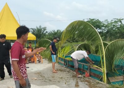 Persiapan Pawai Petang Belimau di Kampung Tanjung Kuras